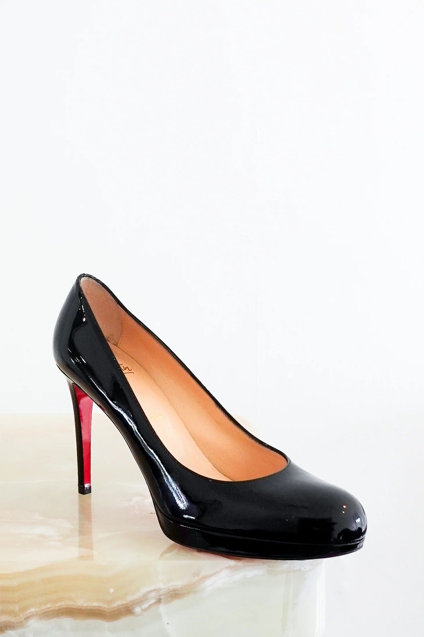 Simple Patent Leather Heeled Pumps